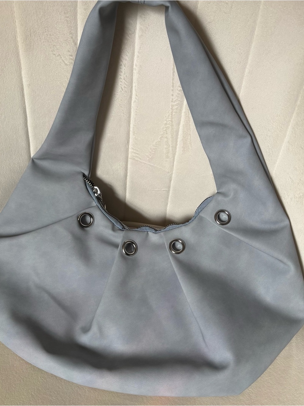 Soft Hobo Shoulder Bag in baby blue